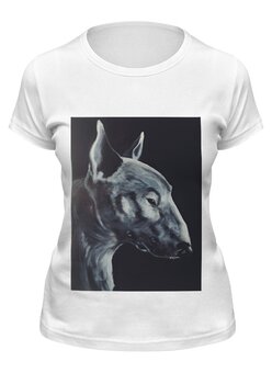 Заказать женскую футболку в Москве. Футболка классическая Bull terrier от zhilyaeva1 - готовые дизайны и нанесение принтов.