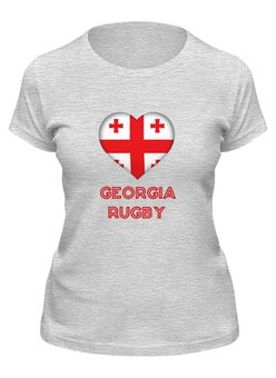 Заказать женскую футболку в Москве. Футболка классическая Грузия регби от rugby - готовые дизайны и нанесение принтов.