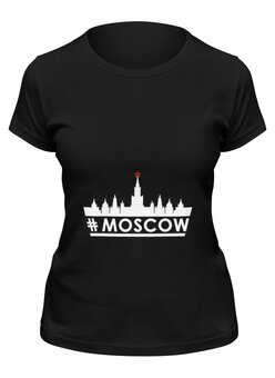 Заказать женскую футболку в Москве. Футболка классическая #MOSCOW.  от muzaka101 - готовые дизайны и нанесение принтов.