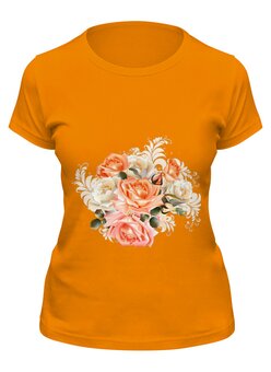 Заказать женскую футболку в Москве. Футболка классическая Чайная роза от Ирина - готовые дизайны и нанесение принтов.