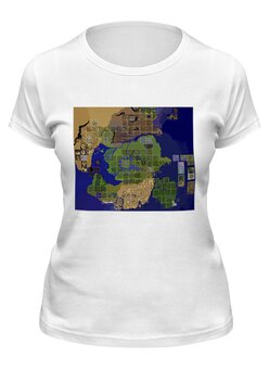 Заказать женскую футболку в Москве. Футболка классическая Карта мира Ragnarok Online  от posterman - готовые дизайны и нанесение принтов.