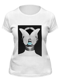 Заказать женскую футболку в Москве. Футболка классическая Бабочка Butterfly от FOR YOU - готовые дизайны и нанесение принтов.