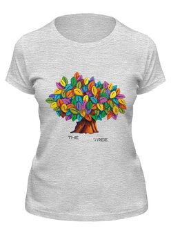 Заказать женскую футболку в Москве. Футболка классическая Дерево Счастья  от Polilog - готовые дизайны и нанесение принтов.