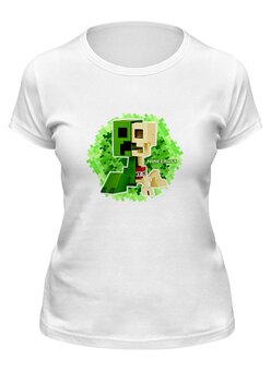 Заказать женскую футболку в Москве. Футболка классическая Майнкрафт Minecraft от MariYang  - готовые дизайны и нанесение принтов.