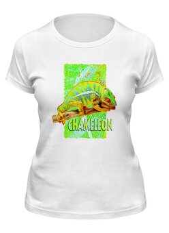 Заказать женскую футболку в Москве. Футболка классическая Хамелеон.  от Zorgo-Art  - готовые дизайны и нанесение принтов.
