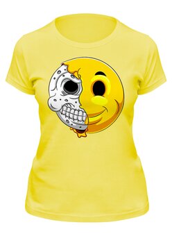Заказать женскую футболку в Москве. Футболка классическая Skull Smile от balden - готовые дизайны и нанесение принтов.