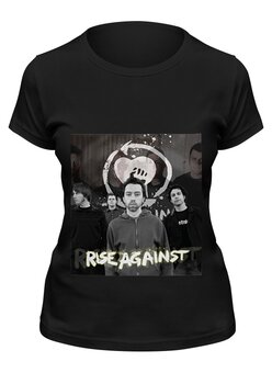 Заказать женскую футболку в Москве. Футболка классическая Rise Against - photo от Денис - готовые дизайны и нанесение принтов.