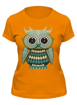 Заказать женскую футболку в Москве. Футболка классическая Сова (Owl) от nadegda - готовые дизайны и нанесение принтов.
