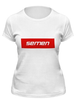 Заказать женскую футболку в Москве. Футболка классическая Semen от THE_NISE  - готовые дизайны и нанесение принтов.