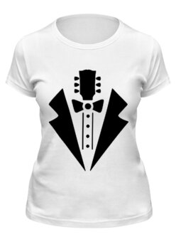 Заказать женскую футболку в Москве. Футболка классическая гитара-галстук от queen  - готовые дизайны и нанесение принтов.