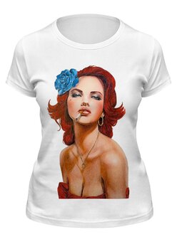 Заказать женскую футболку в Москве. Футболка классическая Blue Rose от priceless - готовые дизайны и нанесение принтов.