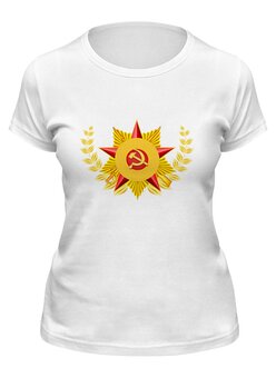 Заказать женскую футболку в Москве. Футболка классическая Советский союз от THE_NISE  - готовые дизайны и нанесение принтов.