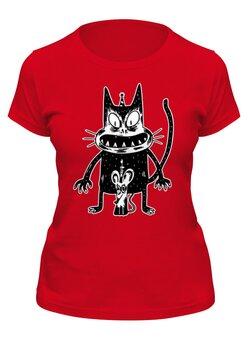 Заказать женскую футболку в Москве. Футболка классическая Cat&Mouse от balden - готовые дизайны и нанесение принтов.