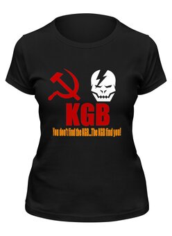 Заказать женскую футболку в Москве. Футболка классическая KGB Russia от Leichenwagen - готовые дизайны и нанесение принтов.