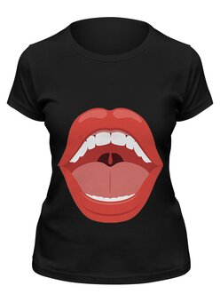 Заказать женскую футболку в Москве. Футболка классическая Откройте рот от rybdenis1@mail.ru - готовые дизайны и нанесение принтов.