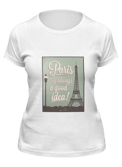 Заказать женскую футболку в Москве. Футболка классическая Paris от gent777 - готовые дизайны и нанесение принтов.