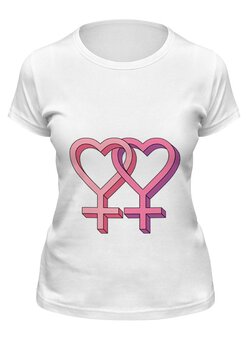 Заказать женскую футболку в Москве. Футболка классическая Lesbian love от td-1991@yandex.ru - готовые дизайны и нанесение принтов.