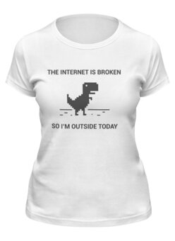 Заказать женскую футболку в Москве. Футболка классическая The internet is broken... от geekbox - готовые дизайны и нанесение принтов.