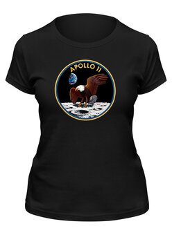 Заказать женскую футболку в Москве. Футболка классическая Аполлон-11 от The Spaceway  - готовые дизайны и нанесение принтов.