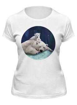 Заказать женскую футболку в Москве. Футболка классическая Белые медведи от printik - готовые дизайны и нанесение принтов.