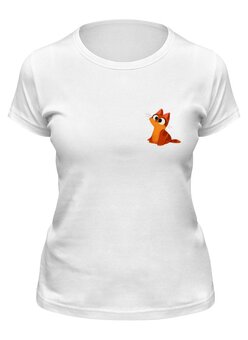 Заказать женскую футболку в Москве. Футболка классическая Рыжий котт от Hop Shop - готовые дизайны и нанесение принтов.