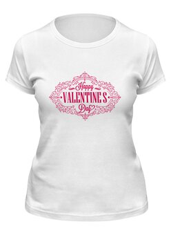 Заказать женскую футболку в Москве. Футболка классическая День Валентина от THE_NISE  - готовые дизайны и нанесение принтов.