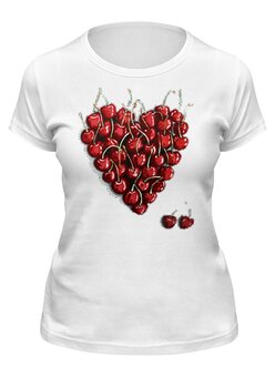 Заказать женскую футболку в Москве. Футболка классическая Вишневое сердце от anastasia_ketova@mail.ru - готовые дизайны и нанесение принтов.