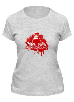 Заказать женскую футболку в Москве. Футболка классическая UNDERGROUND от T-shirt print  - готовые дизайны и нанесение принтов.