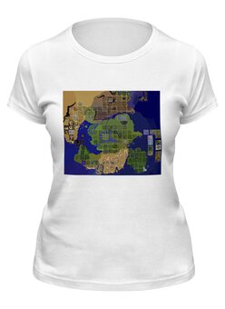 Заказать женскую футболку в Москве. Футболка классическая Карта мира Ragnarok Online  от posterman - готовые дизайны и нанесение принтов.