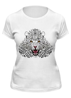 Заказать женскую футболку в Москве. Футболка классическая Леопард от BeliySlon - готовые дизайны и нанесение принтов.