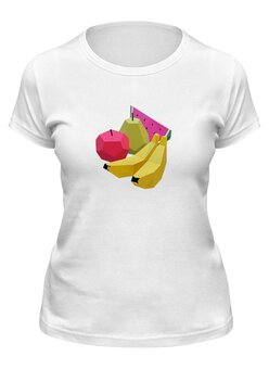 Заказать женскую футболку в Москве. Футболка классическая Фрукты от mironcrig@gmail.com - готовые дизайны и нанесение принтов.