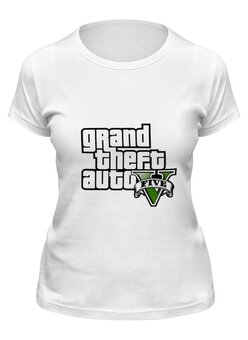 Заказать женскую футболку в Москве. Футболка классическая Grand Theft Auto V от YellowCloverShop - готовые дизайны и нанесение принтов.