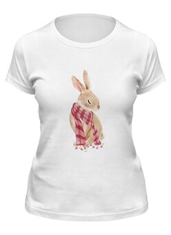 Заказать женскую футболку в Москве. Футболка классическая Кролик от THE_NISE  - готовые дизайны и нанесение принтов.