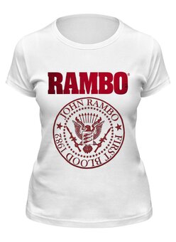 Заказать женскую футболку в Москве. Футболка классическая Rambo от Leichenwagen - готовые дизайны и нанесение принтов.