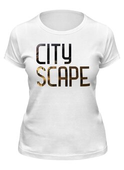 Заказать женскую футболку в Москве. Футболка классическая Городской пейзаж city scape от Fix Print - готовые дизайны и нанесение принтов.