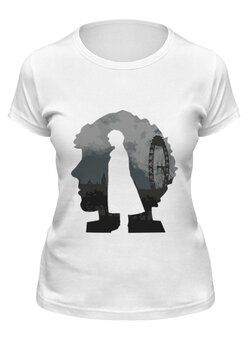 Заказать женскую футболку в Москве. Футболка классическая Мир Шерлока от skynatural - готовые дизайны и нанесение принтов.