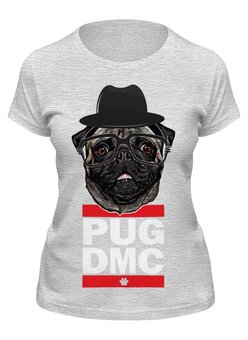 Заказать женскую футболку в Москве. Футболка классическая Pug x Run Dmc от coolmag - готовые дизайны и нанесение принтов.