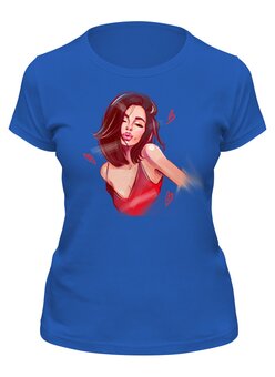 Заказать женскую футболку в Москве. Футболка классическая Поцелуй  от irinabuzova86@yandex.ru - готовые дизайны и нанесение принтов.