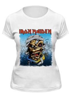 Заказать женскую футболку в Москве. Футболка классическая Iron Maiden Band от Leichenwagen - готовые дизайны и нанесение принтов.