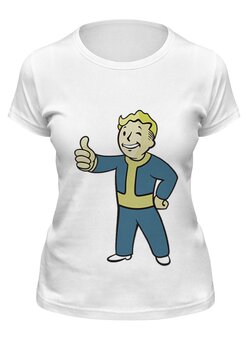 Заказать женскую футболку в Москве. Футболка классическая Vault Boy от YellowCloverShop - готовые дизайны и нанесение принтов.