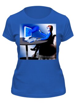 Заказать женскую футболку в Москве. Футболка классическая Будущие технологии тектильного компьютера от Mulan  - готовые дизайны и нанесение принтов.