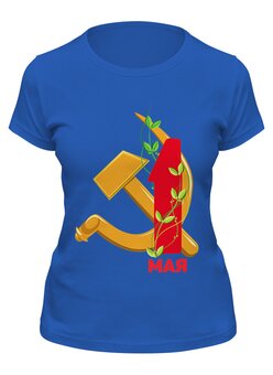 Заказать женскую футболку в Москве. Футболка классическая 1 мая от IrinkaArt  - готовые дизайны и нанесение принтов.