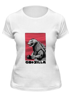 Заказать женскую футболку в Москве. Футболка классическая Godzilla от Татьяна - готовые дизайны и нанесение принтов.