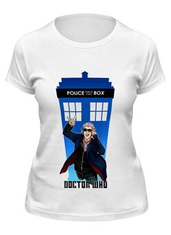 Заказать женскую футболку в Москве. Футболка классическая Доктор Кто (Doctor Who) от Cosmic Shine - готовые дизайны и нанесение принтов.