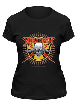 Заказать женскую футболку в Москве. Футболка классическая Megadeth от Leichenwagen - готовые дизайны и нанесение принтов.