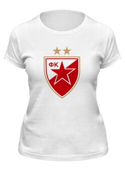 Заказать женскую футболку в Москве. Футболка классическая Црвена звезда от THE_NISE  - готовые дизайны и нанесение принтов.