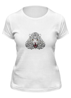 Заказать женскую футболку в Москве. Футболка классическая Леопард от BeliySlon - готовые дизайны и нанесение принтов.