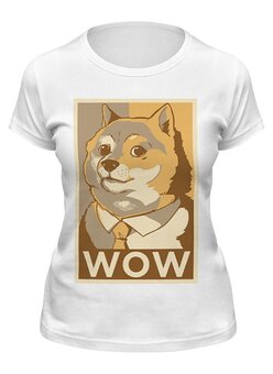 Заказать женскую футболку в Москве. Футболка классическая Doge  от Jimmy Flash - готовые дизайны и нанесение принтов.