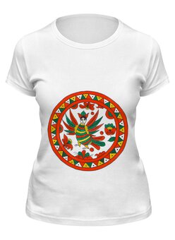 Заказать женскую футболку в Москве. Футболка классическая Сирин от irishkalia - готовые дизайны и нанесение принтов.