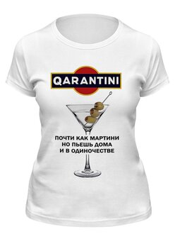Заказать женскую футболку в Москве. Футболка классическая Qarantini от Savara - готовые дизайны и нанесение принтов.